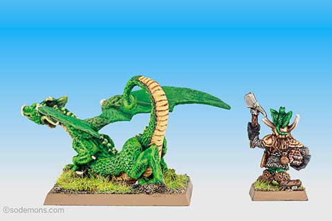 DRAG3: Green Dragon & Dwarf Treasure Hunter