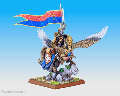 King Louen Leoncoeur on the Hyppogryph Beaquis