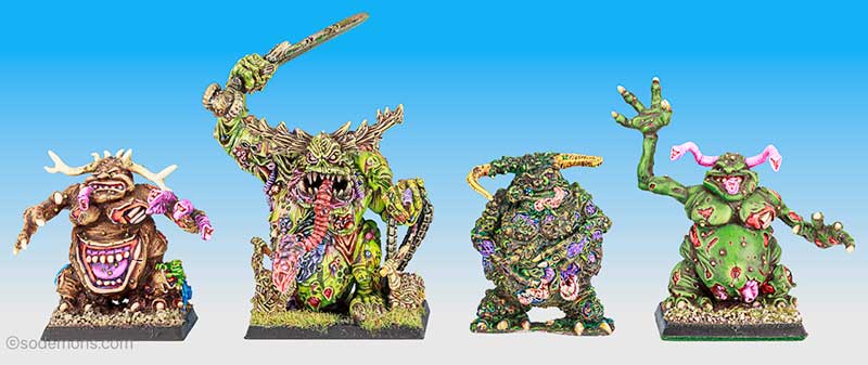Greater Demons of Nurgle compared