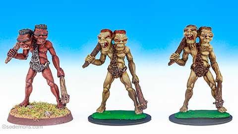 3 versions of the FF16v2 Two Headed Troll